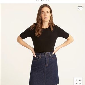 Jcrew short sleeve silk blend crewneck sweater